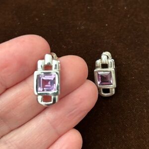 Sterling silver and amethyst earrings